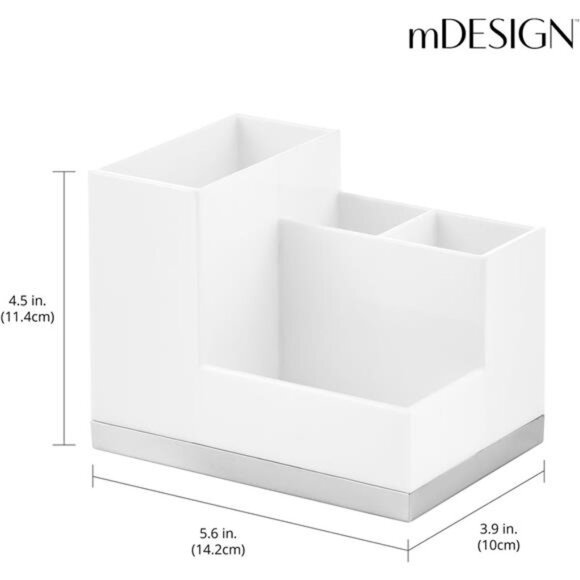 Toothbrush Holder Toothpaste Organizer Stand Bathroom Countertop Storage 4 Compa - Picture 2 of 8